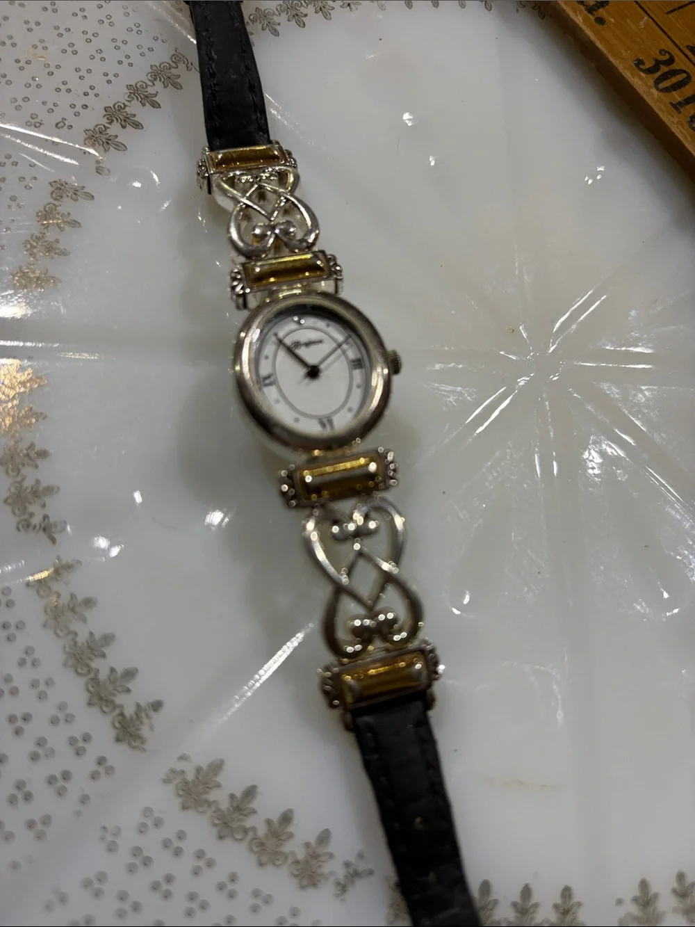 Brighton Champagne Silver and Gold Two-Tone Bracelet Watch leather
